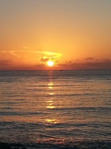 Sunset! always beautiful on the ocean.