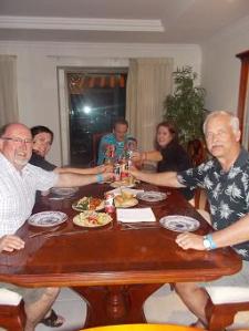 family dinner last night - cheers!