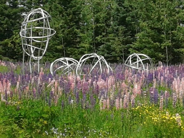 scuptures in the lupin meadow