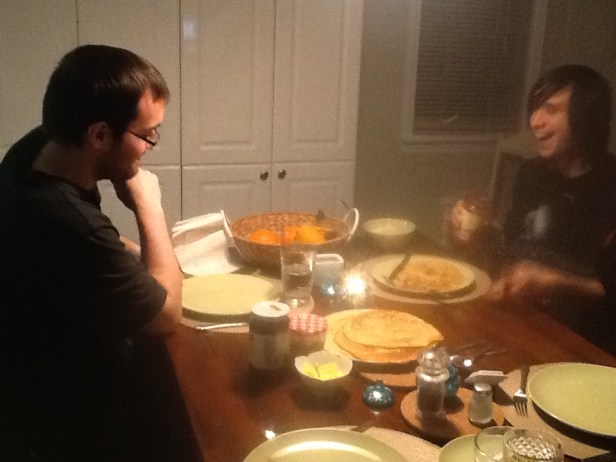 Danish dinner - crepes and rice porridge