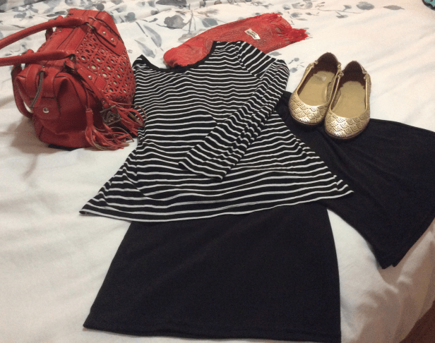 tunic and wide pants orange